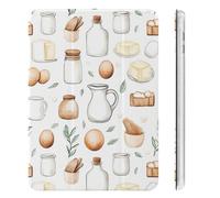 Breakfast Eggs Milk Toast Tri-fold Tablet Case Compatible with IPAD Mini4/5/6 Soft Protective with Pen Slot