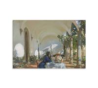 Breakfast in The Loggia By John Singer Sargent Painter Artwork Poster Cool Artworks Painting Wall Art Canvas Prints Hanging Picture Home Decors Gift Idea 16x24inch(40x60cm)