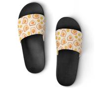 Breakfast Items Eggs And Toast Slide Sandals Shower Shoes 36 (230mm)