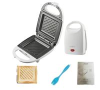 Breakfast Maker - Multi-Function Home Toaster, Sandwich Press, Panini Grill & Waffle Maker, Compact Non-Stick Electric Grill for Quick Meals, Ideal for Students & Small Kitchens (White)