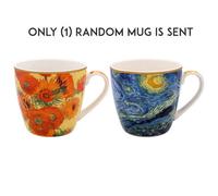 Breakfast Mug Ceramic Big Coffee Cup Floral Blue Sunflower Starry Night Van Gogh