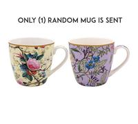 Breakfast Mug Ceramic Big Coffee Cup Floral Flowers Cream Lilac Morris Kilburn