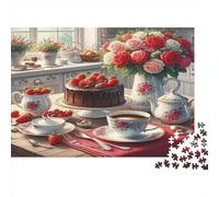 Breakfast Scene paper jigsaw puzzle 1000 pieces for adults mental challenge home decor vintage tea time puzzle 70x50cm/1000pcs