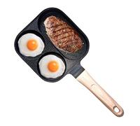Breakfast Skillet - 14.37 x 7.28 inches Frying Pancake Pan Egg Skillet Nonstick | 3-Section Cookware Kitchen Supplies for Induction Electric Stove Restaurant Home Cooking Steak Sandwich BBQ