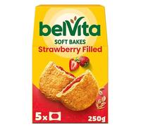 Breakfast Soft Bakes - Wholegrain Breakfast Biscuits - Choose Your Flavour (Belvita Breakfast Soft Bakes Strawberry Filled Cereal Snack Bars Pack 5 x 50g)
