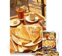 Breakfast Still Life with Crepes And Coffee for Adults 1000 Piece Jigsaw Puzzle Thought Skill Slow Leisure Accurate Edges Perfect Present (50x75cm)