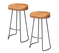 Breakfast Stool Vintage Wooden Bar Stools Rustic Kitchen Pub High Barstool Industrial Breakfast Counter Chairs Set of 2 Bar Counter Stool