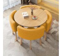 Breakfast Table and Chair Set for 4 Small Conference Room Dining Table Simple Office Desk Kitchen Dining Furniture Compact Modern Design Space Saving Solution