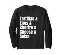 Breakfast Tacos Ingredient List Funny Recipe Long Sleeve T-Shirt