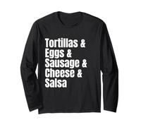 Breakfast Tacos Ingredient List Funny Recipe Long Sleeve T-Shirt