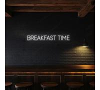 Breakfast Time Led Neon Sign, Breakfast Time Light Up Line Restaurant Wall Neon Decor