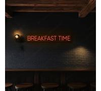 Breakfast Time Led Neon Sign, Breakfast Time Light Up Line Restaurant Wall Neon Decor