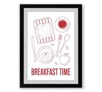 Breakfast Time Minimalist Framed Wall Art Print A2 (59.4×42cm) Black, Wall Decor for Living Room, Bedroom, Office & Home, Ready to Hang, Art Gift