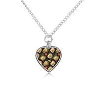 Breakfast Toasts with Eggs Cremation Heart Urn for Ashes Necklace Memorial Jewelry Pendant for Pet Cat Dog