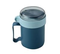 Breakfast - Wide Mouth Cereal Bowls 500ml with Folding Spoon | Soup Containers with Lids for Lunch for School, Office, Outdoor Travel, Home, Picnic, Camps