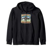 Breakin' Hearts, Rippin' Farts Funny Sasquatch Bigfoot 80s Zip Hoodie