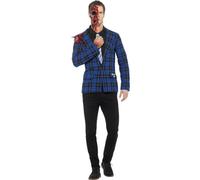 Breaking Bad Gustavo Fring Costume, Blue, with Jacket, Mock Shirt with Tie, Prosthetic, Blood & Liquid Latex