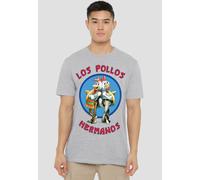 Breaking Bad Los Pollos Hermanos T-Shirt, Athletic Heather in Grey | Size: Medium Breaking Bad Grey M