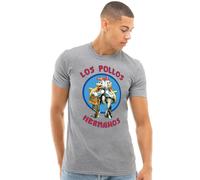 Breaking Bad Men's Los Pollos Emblem T-Shirt, Athletic Heather in Grey | Size: Large Breaking Bad Grey L
