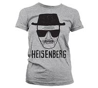 Breaking Bad Officially Licensed Heisenberg Sketch Women T-Shirt (H.Grey), XX-Large
