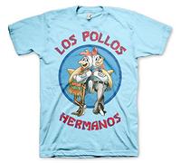 Breaking Bad Officially Licensed Los Pollos Hermanos T-Shirt (Sky Blue), Medium