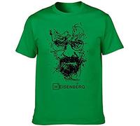 Breaking Bad T Shirts Men's Fashion Crew Neck Short Sleeves Cotton Tops Clothing Green XL