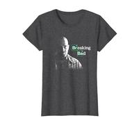 Breaking Bad Walter White with Logo T-Shirt, Women, Dark Heather Grey, Large