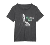 Breaking Bad Walter White with Logo T-Shirt, Women's Plus, Dark Heather Grey, 2X