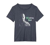 Breaking Bad Walter White with Logo T-Shirt, Women's Plus, Heather Blue, 1X