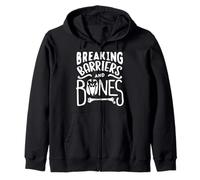 Breaking Barriers And Bones Broken Femur Bone Injury Zip Hoodie
