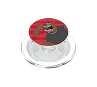 Breaking Bear Raging Jer Red Background Funny Cartoon PopSockets PopGrip for MagSafe