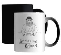 Breaking Bread Funny Parody Pencil Sketch Ceramic Magic Mug White