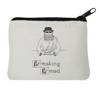 Breaking Bread Funny Parody Pencil Sketch Neoprene Coin Purse Pouch 10x11cm White