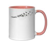 Breaking Chains Into Freedom Flying Birds Ceramic Tea Coffee Mug Pink