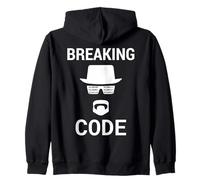 Breaking Code - White Design for Computer Security Hackers Zip Hoodie