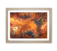 Breaking Down In Abstract Modern Art Framed Print | A4 Oak Framed Wall Art | Ready to Hang | Abstract Fantasy Picture | Living Room Bedroom Lounge Office