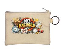 Breaking Free from All Excuses Key Chain Coin Purse Beige
