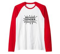 Breaking Gender Stereotypes: Empowering Equality Raglan Baseball Tee, Men, Red/White, XL