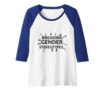 Breaking Gender Stereotypes: Empowering Equality Raglan Baseball Tee, Women, Royal Blue/White, M