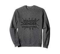Breaking Gender Stereotypes: Empowering Equality Sweatshirt, Adult Unisex, Dark Heather Grey, S