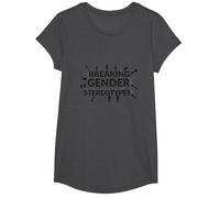 Breaking Gender Stereotypes: Empowering Equality T-Shirt, Girls, Dark Heather Grey, Medium