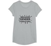 Breaking Gender Stereotypes: Empowering Equality T-Shirt, Girls, Heather Grey, Large