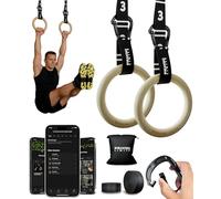 BREAKING LIMITS Gymnastics Rings - Gymnastic Rings & Gym Rings - Calisthenics Rings for Strength Training - Olympic Rings for Home Workouts - Wooden Pull Up Rings with Adjustable Straps