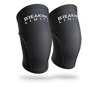 BREAKING LIMITS Knee Sleeves Weight Lifting - 7MM Neoprene Knee Support for Powerlifting & Squats - Gym Weight Training (1 Pair) (XS)