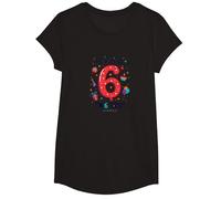 Breaking News: I'm 6 Today! Birthday Gift for 6 Year Old T-Shirt, Girls, Black, XS