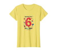 Breaking News: I'm 6 Today! Birthday Gift for 6 Year Old T-Shirt, Women, Lemon, XXL