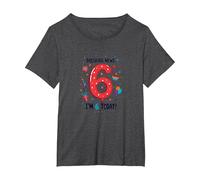 Breaking News: I'm 6 Today! Birthday Gift for 6 Year Old T-Shirt, Women's Plus, Dark Heather Grey, 2X