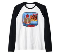 Breaking News Satan Occult Retro Vintage Funny Adult Humor Raglan Baseball Tee