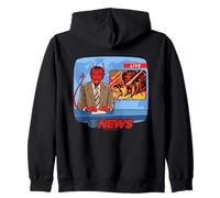 Breaking News Satan Occult Retro Vintage Funny Adult Humor Zip Hoodie