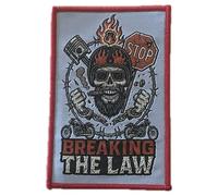 Breaking the Law iron-on patch, heavy metal patch, rocker, iron-on patch, hard rock, iron-on patch, biker, motorcycle, chopper, outlaws patch (BTL 1 (7 x 10 cm)